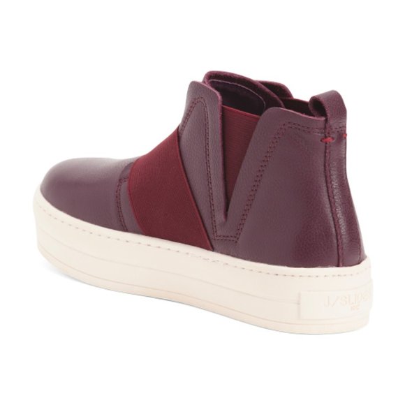 J Brand Retro Slip On Leather Platform Maroon Boot. Rare and Classy - Picture 2 of 9